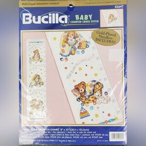 Bucilla VTG Y2K Baby Counted Cross Stitch Loved Alot Growth Chart Kit 42647 NOS